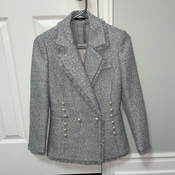 Pearl and sparkly tweed blazer - Picture 3 of 7